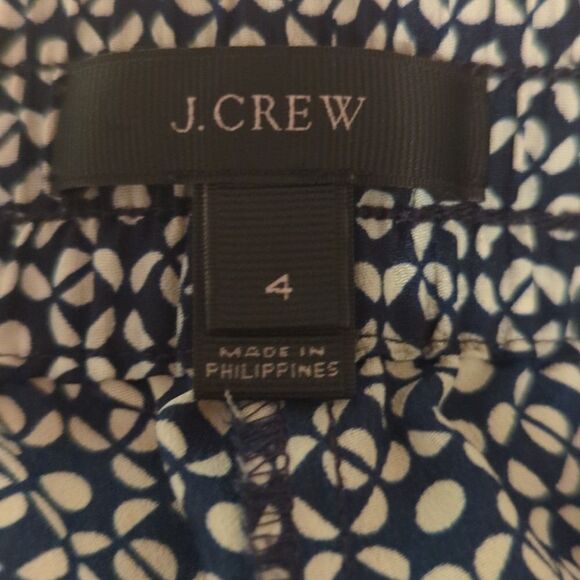 J.Crew Blue and white Mosaic print pants - Picture 3 of 4